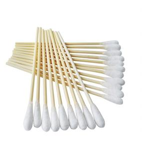 img 4 attached to 🔍 Frcolor 200pcs 6 Inch Cotton Swabs with Wooden Handle – Clean Room Dedicated Wipe Cotton Tipped Applicators on Wooded Sticks