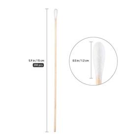 img 3 attached to 🔍 Frcolor 200pcs 6 Inch Cotton Swabs with Wooden Handle – Clean Room Dedicated Wipe Cotton Tipped Applicators on Wooded Sticks