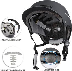 img 2 attached to PEMILA Skateboard Helmet: ASTM CPSC Certified for Youth and Adults with Removable Sun Visor - Ideal for Cycling, Skateboarding, Skateboarding, and Scooting