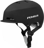 pemila skateboard helmet: astm cpsc certified for youth and adults with removable sun visor - ideal for cycling, skateboarding, skateboarding, and scooting logo