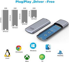 img 2 attached to 💾 FIDECO NVME Enclosure - USB 3.1 Gen 2 10Gbps, NVME M.2 SSD Adapter, External Enclosure with UASP for M.2 NVME SSD (2230/2242/2260/2280), NVME PCIe M-Key Solid State Drive