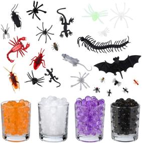 img 1 attached to 2000-Piece Halloween Water Gel Beads: Colorful, Elastic & Sensory Growth Beads + 🎃 44 Spider Toys - Ideal for Holiday Decor, Vase Filling, Weddings, Homes & Plants