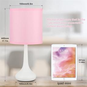 img 3 attached to 🌸 Set of 2 Small Touch Bedside Lamps in Pink, Kakanuo Table Lamp with Lampshade for Bedroom, Living Room, and Office - 3 Way Dimmable Desk Lamp Including LED Bulbs