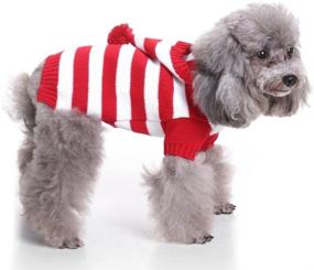 img 2 attached to Soft and Comfortable Red and White Striped Dog Sweater 🐶 - Ideal for Holiday, Halloween, and Christmas Pet Clothes by S-Lifeeling