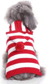 img 4 attached to Soft and Comfortable Red and White Striped Dog Sweater 🐶 - Ideal for Holiday, Halloween, and Christmas Pet Clothes by S-Lifeeling
