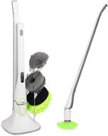 🧼 adpow upgraded spin scrubber with led display - cordless power shower cleaner with extension handle - includes scrubber brushes, mops, sponge, and storage rack logo