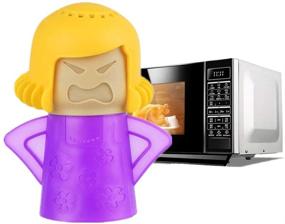 img 2 attached to 🧼 Efficient Kitchen Cleaning Tool: Angry Mama Microwave Cleaner, with Vinegar and Water, Cuts Cleaning Time in Half! Microwave Oven Steam Cleaner - Blue+Purple