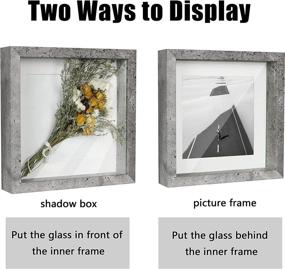 img 3 attached to 🎁 Shampsen 8x8 Shadow Box Grey Display Case 2 Pack: Elegant Square Shadow Box Farmhouse Decor, Perfect Gift for Christmas, New Year, Birthday, Anniversary, Mother's Day