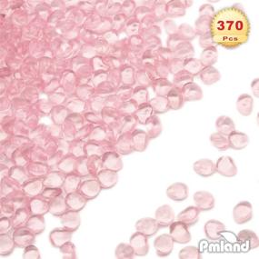 img 3 attached to 💎 PMLAND 370 PCs 16mm Clear Acrylic Stones - Table Scattering Wedding Bridal Baby Shower Decor, Cute Almond Shaped Rocks Vase Fillers in Soft Pink