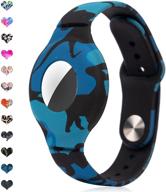 📿 wristband for kids | compatible with apple airtag - strap case bracelet cover for airtag gps anti-lost locator | lightweight silicone watch band for children, boys, and girls logo