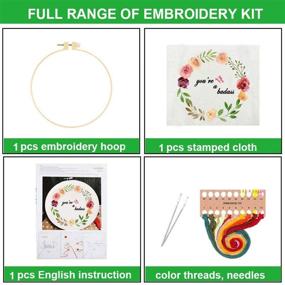 img 3 attached to 🌸 ORANDESIGNE Funny Embroidery Kit: Beginner's Stamped Cross Stitch Kit with Patterned Needlepoint, Hoops, Cloth, Color Thread, Floss - Flowers, Plants, Cactus