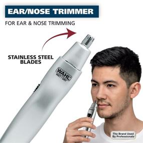 img 1 attached to 💇 Efficient Wahl Ear, Nose, & Brow Trimmer Clipper – Hassle-free Eyebrow & Facial Hair Trimmer for Men & Women, Battery Included Electric Groomer – Model 5545-400