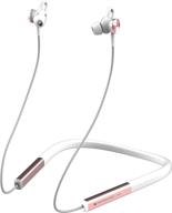 prosonic n10 bluetooth 5 наушники с оголовьем на шее с 12-мм драйверами, продолжительностью работы 12 часов, hd стерео звуком, водонепроницаемостью ipx5, спортивным дизайном - белый розовое золото. логотип