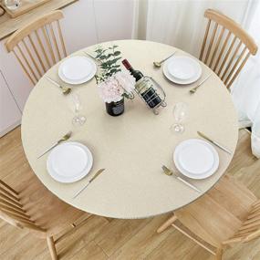 img 4 attached to 🍾 NLMUVW Tablecloth Elastic Waterproof Champagne - Ultimate Protection for Your Dining Table