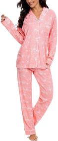 img 2 attached to Tugege Pajamas Sleepwear Nightwear Burgundy Women's Clothing and Lingerie, Sleep & Lounge