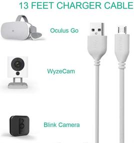 img 3 attached to Кабель зарядки Smays 2-Pack 13ft: Замена для камеры Wyze, Oculus Go, Xbox One, контроллера PS4 - кабель питания Micro USB