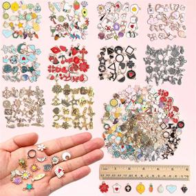 img 3 attached to 📿 Wholesale Jewelry Making Charms: SANNIX 500Pcs Bulk Assorted Gold Plated Enamel Pendants and Mixed Metal Charms for DIY Crafts