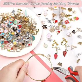 img 2 attached to 📿 Wholesale Jewelry Making Charms: SANNIX 500Pcs Bulk Assorted Gold Plated Enamel Pendants and Mixed Metal Charms for DIY Crafts