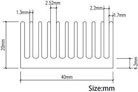 img 2 attached to 🌡️Высококачественный Аксиальный 2-х пакетный Алюминиевый радиатор с чипсетом и распределением охлаждения на рёбра - Компактный теплоотвод 100 x 40 x 20 мм / 3.93 x 1.57 x 0.79 дюймов