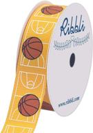 ribbli grosgrain basketball ribbon 10 yard logo