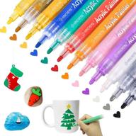 🎨 acrylic paint pens - 12 vibrant colors for rock, wood, metal, glass, plastic, canvas, ceramic, photo album, diy craft, school projects - works on various surfaces! logo