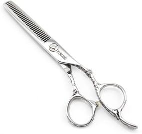 img 4 attached to Professional Barber Hair Scissors 6 Inch - Thinning Shears 440C with Rose Handle by Kinsaro