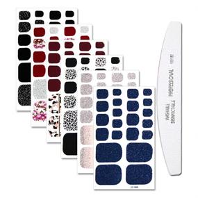 img 4 attached to 💅 WOKOTO Mermaid Toenail Art Kit: 6 Sheets of Stunning Design Polish Stickers with Nail File for Fashionable Nail Wraps and Decals