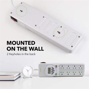 img 1 attached to ⚡️ BN-LINK 8 Outlet Surge Protector: Digital Timer with 7-Day Programming (4 Timed Outlets, 4 Always On) - White