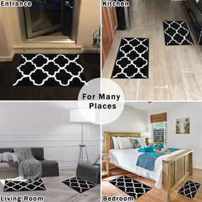 img 3 attached to Vaukki 3-Piece Bathroom Mats Set: Non-Slip Microfiber Contour Rug Combo for Bathroom, Tub, and Shower