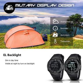 img 1 attached to AMYSPORTS Men Outdoor Fishing Watch: Waterproof Hiking Digital Watch with Altimeter, Barometer, and Rugged Strap