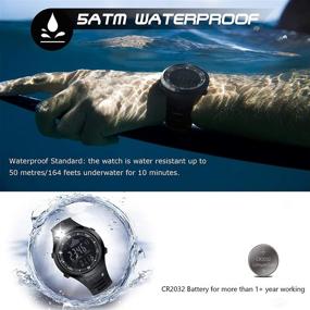 img 2 attached to AMYSPORTS Men Outdoor Fishing Watch: Waterproof Hiking Digital Watch with Altimeter, Barometer, and Rugged Strap