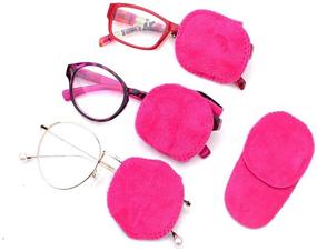 img 3 attached to 👁️ Set of 4 Eye Patch for Kids Girls Boys - Soft Glasses Eye Patch for Children with Lazy Eye, Amblyopia, Strabismus, After Surgery - Pink Color