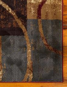 img 1 attached to 🏙️ Unique Loom Barista Collection: Modern Abstract Vintage Distressed Urban Geometric Rustic Area Rug in Warm Colors - 2ft x 8ft Runner - Multi/Beige
