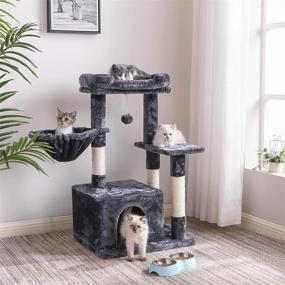 img 3 attached to 🐱 BEWISHOME MMJ11 Cat Tree Condo with Scratching Post, Padded Plush Perch, and Cozy Basket - Kitten Tower