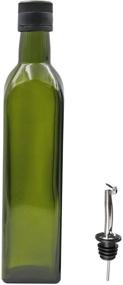 img 2 attached to 🍾 Glass Olive Oil Dispenser Bottles - 2 Pack of 17oz Bottles with Easy Pour Spout - Oil and Vinegar Cruet Set with Food Grade Funnel - Drip-Free Olive Oil Carafe Decanter for Kitchen