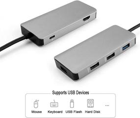 img 2 attached to 💻 ULANSeN 6-in-1 USB C Hub: 2x USB 3.0, 2x USB 2.0, 4K HDMI, USB C 100W PD Charging - Compatible with MacBook/Pro/Air 2016/2017/2018 and Other USB C Devices