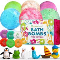 бомбочки для ванны для детей - набор из ванны с сюрпризом | натуральные и органические | мини-игрушки включены | набор подарков для мальчиков, девочек, малышей | детские пузырьковые ванны логотип