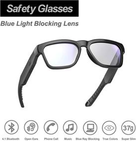 img 3 attached to 🕶️ Sunshine Safety Glasses with Over Ear Bluetooth Technology, Built-in Microphone for Music and Phone Calls, UV400 Blue Light Blocking Lens for Eye Health