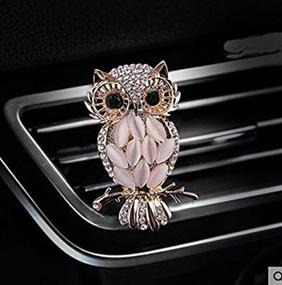 img 3 attached to Bestbling Crystal Bling Sparking Car Fragrance Owl Car Diffusser Air Freshener With Vent Clip (Style 2)