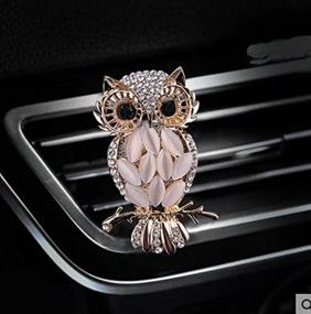 img 2 attached to Bestbling Crystal Bling Sparking Car Fragrance Owl Car Diffusser Air Freshener With Vent Clip (Style 2)