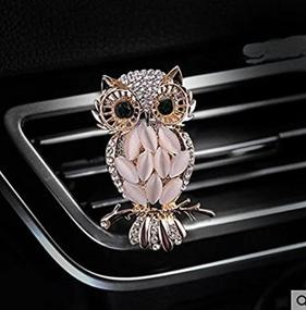 img 1 attached to Bestbling Crystal Bling Sparking Car Fragrance Owl Car Diffusser Air Freshener With Vent Clip (Style 2)