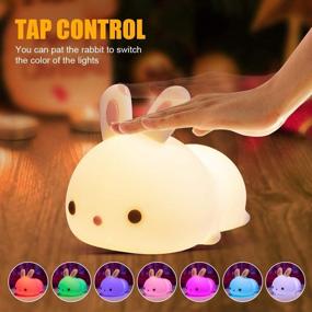 img 2 attached to 🐰 Mubarek Cute Bunny Night Light for Kids Room - Adorable Silicone Squishy Lamp with Portable Animal Design