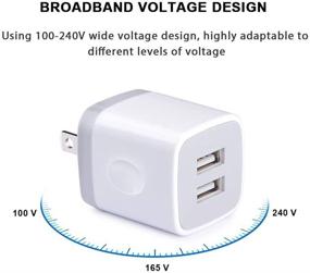 img 3 attached to 🔌 Быстрая стеновая зарядка USB, FiveBox 2Pack Двухпортовый зарядный блок 2.1Amp с адаптером на кирпичной базе для iPhone 13 12 11 Pro X 6 6S 7 8 Plus, iPad, Samsung, Android, LG.