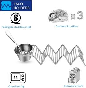 img 3 attached to 🌮 Stainless Steel Taco Holder Stand Set: Enhance Your Taco Night Experience!