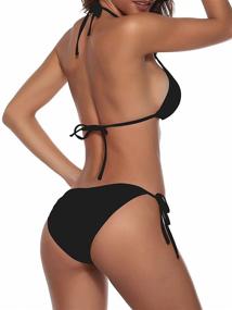 img 2 attached to 👙 Stunning Women's Two Piece Bikini Swimsuit: Seductive Halter Triangle Tops & String Bikini Sets