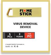 🔒 fixmestick gold: powerful virus removal stick for windows pcs - unlimited use on 5 laptops/desktops for 2 years - enhances antivirus protection logo