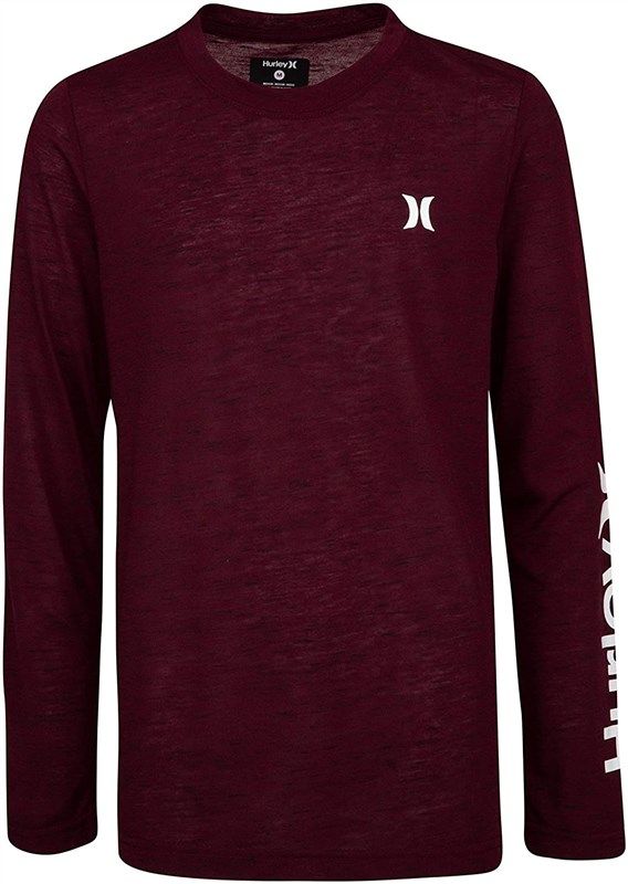 hurley sleeve t shirt maroon heather 로고