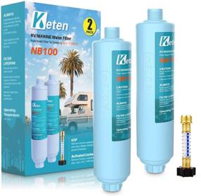 img 4 attached to 🚰 Keten RV Inline Water Filter, NSF Certified, Lead & Fluoride Reduction, Pack of 2 with Bonus Hose Protector