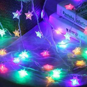 img 3 attached to Battery Powered Star String Lights – 40 Multi-Color Twinkle LED Indoor and Outdoor 🔋 Decoration – Perfect for Kids Room, Bedroom, Wall, Tent, Wedding, Fairy, Birthday, Holidays, Party, Patio