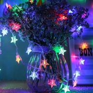 battery powered star string lights – 40 multi-color twinkle led indoor and outdoor 🔋 decoration – perfect for kids room, bedroom, wall, tent, wedding, fairy, birthday, holidays, party, patio logo